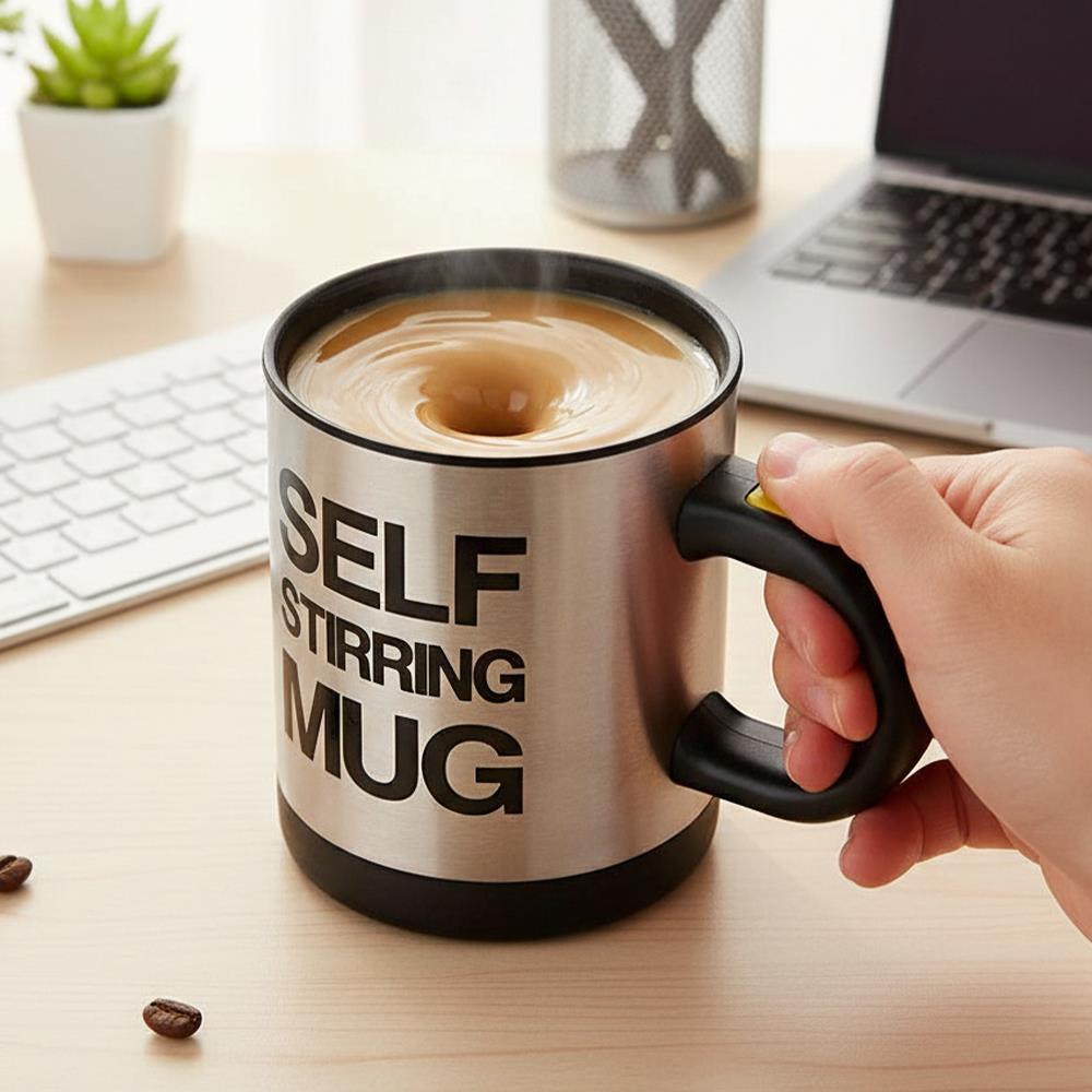 Cana cu Amestecare Automata, 350ml, Self Stirring Mug