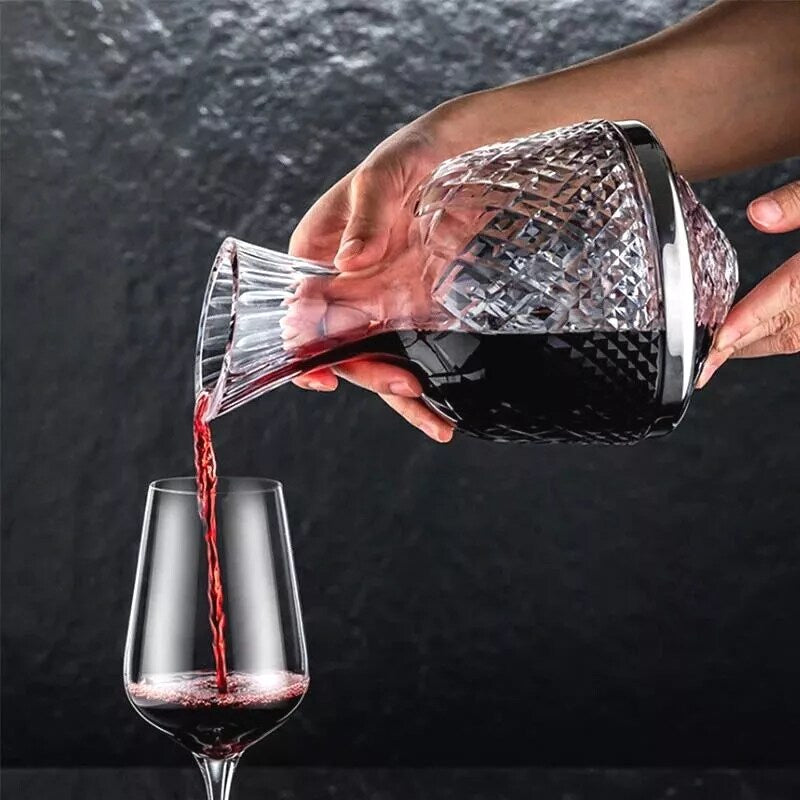 Decantor De Vin Rotativ De Lux Cu Suport Inclus, 1500 ml