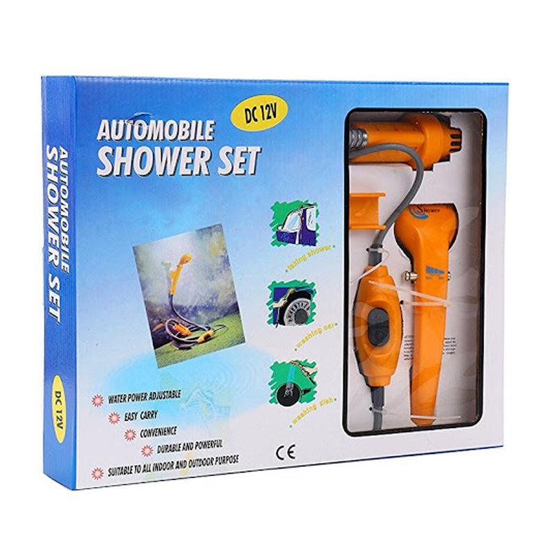 Set dus auto portabil pentru camping, 12 V, cablu 5M