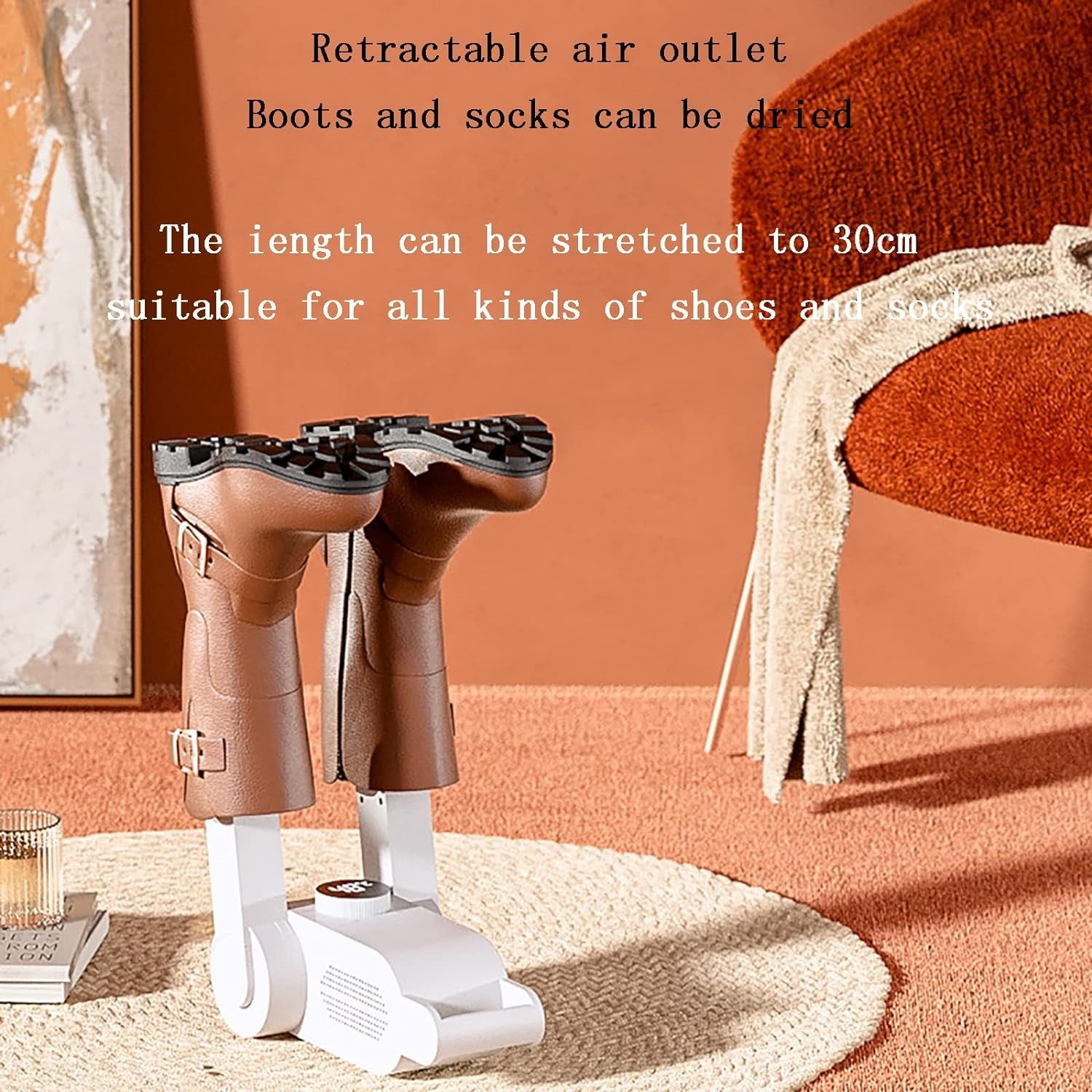 Lichidare de Stoc! Uscator electric pentru incaltaminte cu functie de dezinfectare UV, suport reglabil si temporizator, design pliabil