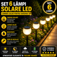 Set 6 x Lampa Solara LED Gradina tip Glob – Iluminat Exterior Premium fara Cabluri, Rezistenta la Apa, Lumina Ambientala Automata