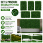 Set 5 x Panouri Decorative Verzi din Plante Artificiale 40x60 cm Cu Protectie UV, Rezistente La Intemperii