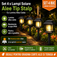 Set 4 x Lampi Solare Alee Tip Stalp Cu Lumina Alba Calda, Rezistente La Apa IP44, Iluminare Automata Pentru Gradina