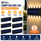 Set 6 x Lampi Solare LED Perete Iluminare Sus Jos 12 LED Rezistente La Apa Alimentare Solara Automata