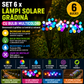 Set 6 x Lampi Solare Gradina Cu Bulbi Multicolori, Iluminare Automata, Rezistente La Apa