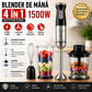 Blender De Mana 4 In 1 1500W Cu Tocator Tel Si Pahar Mixer Vertical Multifunctional Pentru Bucatarie Rapida Si Eficienta