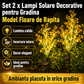 Set 2 x Lampi Solare Decorative pentru Gradina Model Floare de Rapita – Lumina Calda Ambientala, Design Realist, Rezistente la Exterior din PC si Otel Inoxidabil
