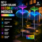 Set 2 x Lampi Solare Decorative Meduza cu Lumina Multicolora, IP65 Rezistente la Apa, Panou Solar si 8 Moduri Iluminare pentru Gradina si Curte