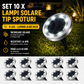 Set 10 x Lampi Solare Tip Spoturi cu 8 LED Lumina Alba Rece, Rezistente la Apa, Senzor Automat Zi Noapte, Iluminat Exterior pentru Gradina si Alei
