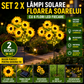Set 2 X Lampi Solare Floarea Soarelui Cu 6 Flori LED Fiecare, Alimentare Solara, Iluminare Automata, Design Decorativ Pentru Gradina