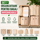 Set 7 Organizatoare Bagaje Impermeabile Diverse Dimensiuni Cu Fermoar Dublu, Material Rezistent, Plasa Respirabila, Diverse Culori