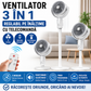 Ventilator 3 In 1 Reglabil Pe Inaltime Cu Telecomanda, 3 Viteze, Oscilatie Automata, Design Modern Pentru Racire Eficienta