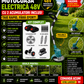Motocoasa Electrica 48V cu 2 Acumulatori 4000 mAh, 18000 RPM, Set Roti Detasabile si Accesorii Complete pentru Tuns Iarba si Gradina
