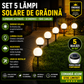 Set 5 x Lampa cu Incarcare Solara Tip Glob pentru Gradina 33 cm, Rezistenta la Apa