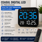 Ceasul Digital LED Cu Telecomanda Afisaj Ora Data Temperatura, Functie Alarma, Montaj Perete Sau Birou, Design Modern, Negru, Compact