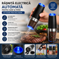 Rasnita Electrica Automata pentru Sare si Piper cu Activare prin Inclinare, Reglaj Grosime Macinare si Iluminare LED Albastru, Design Modern