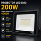 Proiector LED SMD 200W Rezistent Exterior IP66, Lumina Alb Neutru 4000K, Alimentare 220V si Carcasa Durabila din Aluminiu