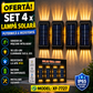 Set 4 x Lampi Solare de Perete cu 16 LED-uri, Iluminare Sus si Jos, Protectie IP65, Incarcare Automata si Baterie 2000 mAh