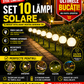 Set 10 x Lampa Solara Gradina Glob, Rezistenta IP44, Iluminare Ambientala Exterior, Ideala pentru Alei, Curte si Gradina