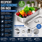 Tava Inox pentru Mentinerea Alimentelor Calde cu Capac, Design Compact Profesional pentru Bufet si Servire 32.5 x 12.6 x 10 cm