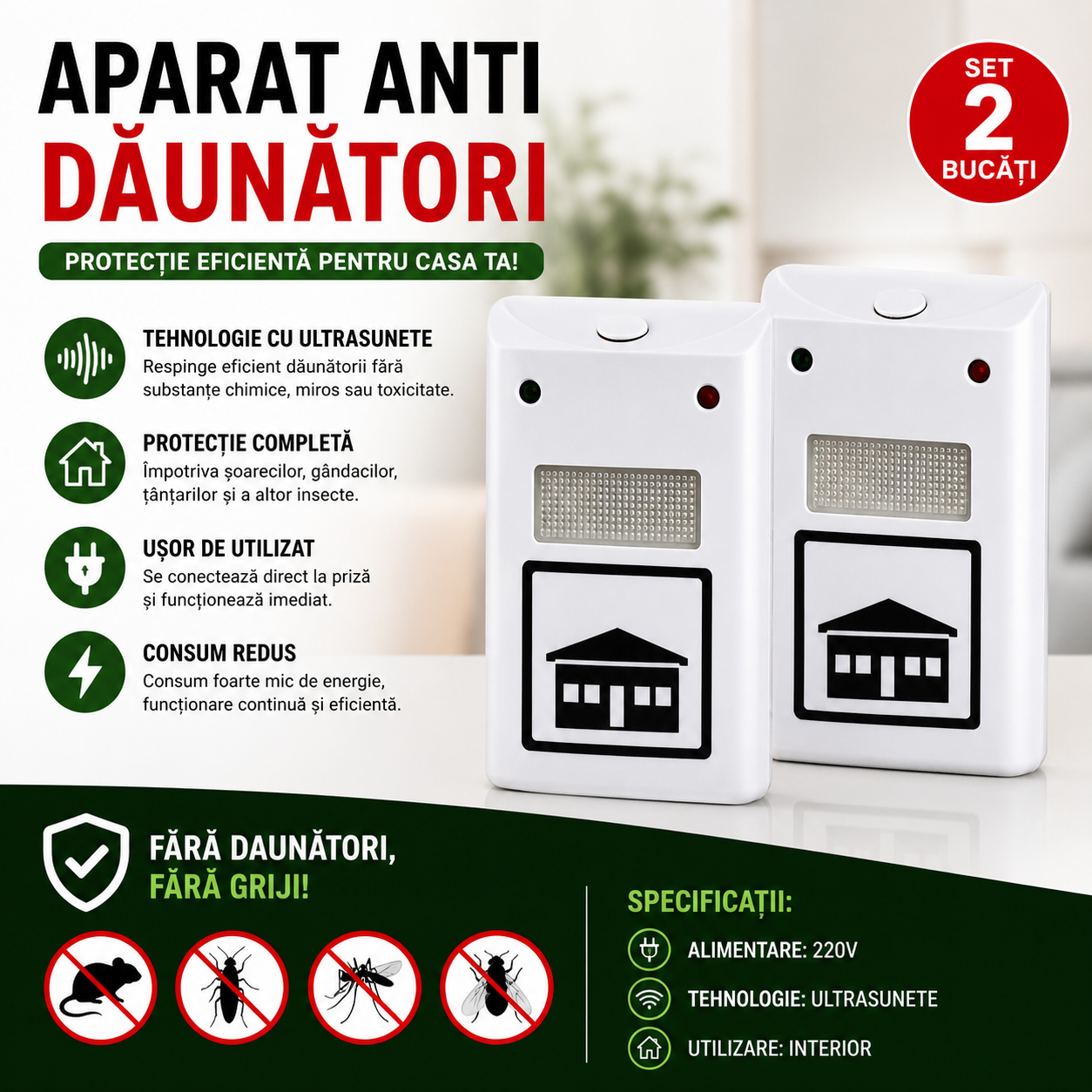 Set 2 aparate antidaunatori