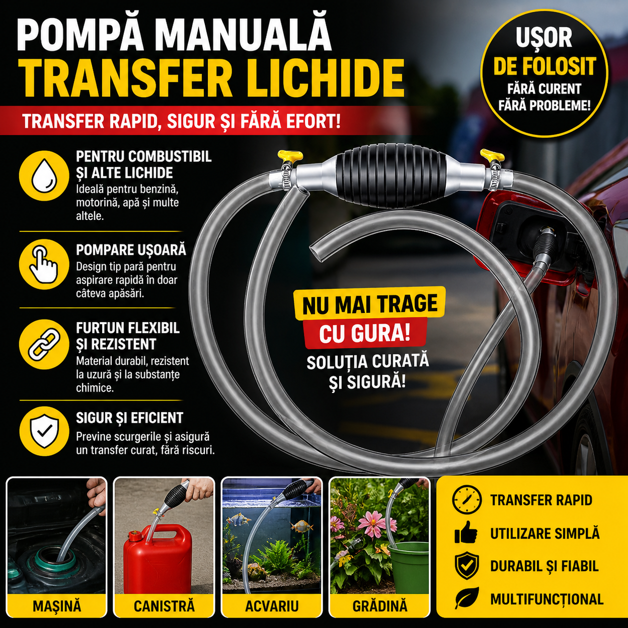 Pompa manuala pentru transfer lichide