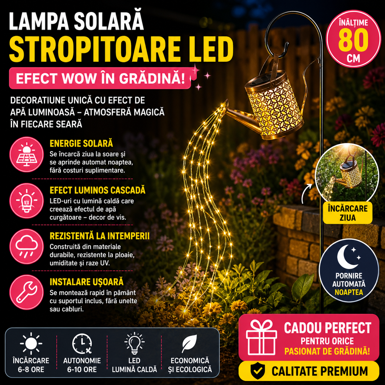 Lampa Solara Gradina LED Stropitoare