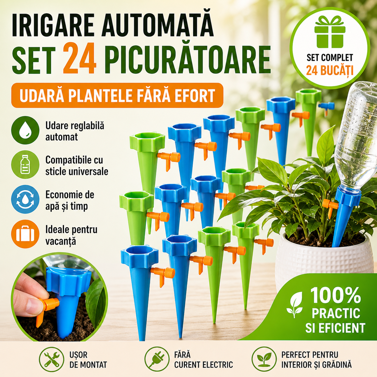 Set 24 picuratoare pentru ghiveci