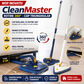 Mop inovativ CleanMaster, de mana, reglabil, rotire 360, triunghi, albastru