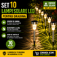 Set 10 x Lampa Solara De Gradina Inox , Tip Tarus