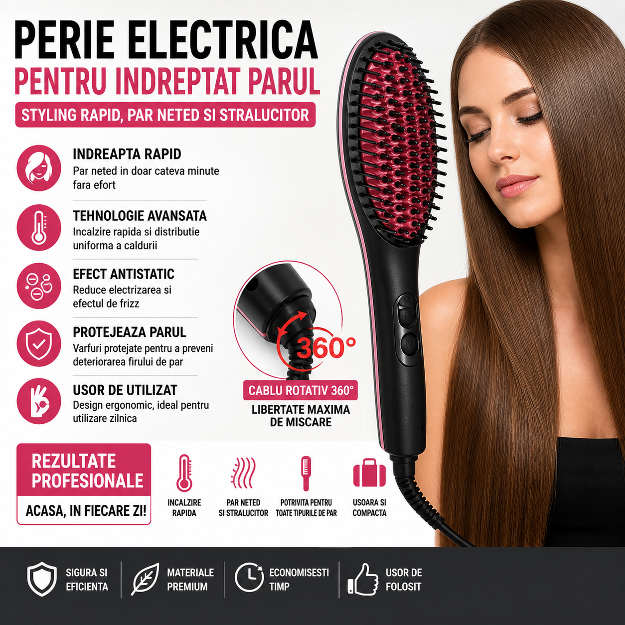 Perie de indreptat parul Simply Straight Artifact