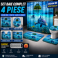 Set Pentru Baie: Perdea, Covorase Si Husa De Toaleta - Two Dolphins
