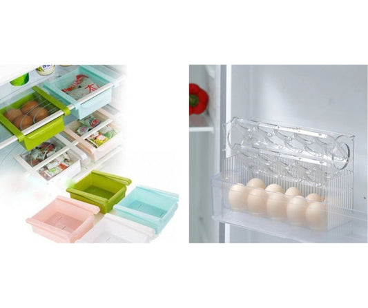 Cutie depozitare 30 oua, pentru usa frigiderului + 2 x Cutie depozitare universale pentru frigider