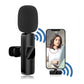 Microfon Wireless K9 Tip Lavaliera, Fara Fir, Conector USB Tip C/iPhone,Portabil , Baterie Incorporata , Negru