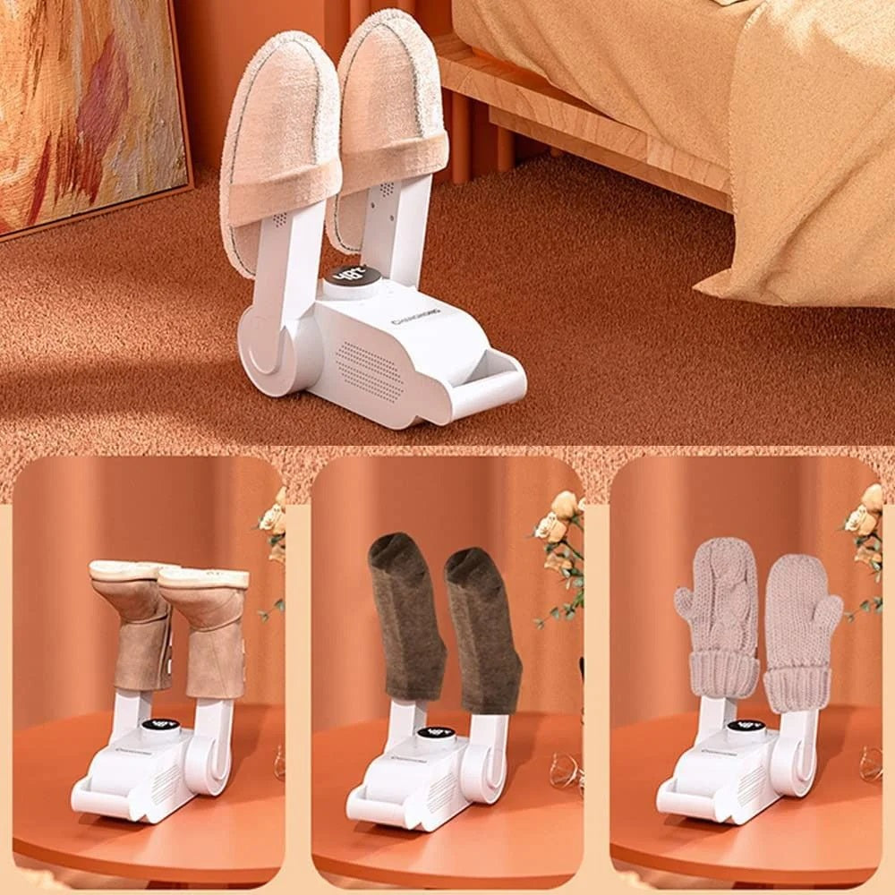 Lichidare de Stoc! Uscator electric pentru incaltaminte cu functie de dezinfectare UV, suport reglabil si temporizator, design pliabil