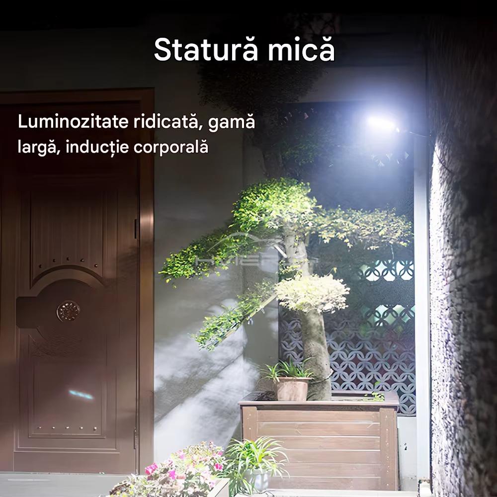 2 X Proiector solar 6 celule,120 LED-uri COB ,cu senzor de miscare, sistem prindere inclus