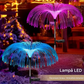 Set 4 x Lampa solara tip meduza, fibra optica LED RGB, 60 cm, rezistenta la apa