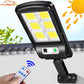2 X Proiector solar 6 celule,120 LED-uri COB ,cu senzor de miscare, sistem prindere inclus