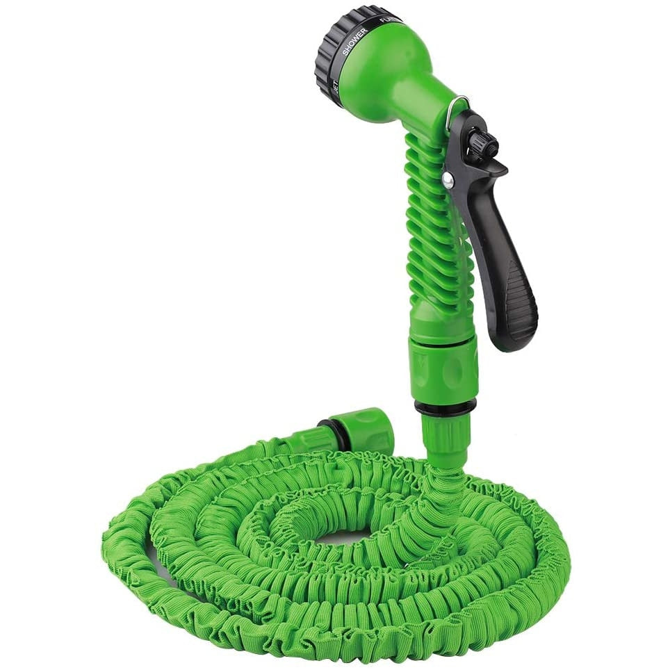Set 4 unelte de Grădinărit + Set Manusi cu Gheare + Furtun Extensibil de 30 Metri cu Dispozitiv de Stropit