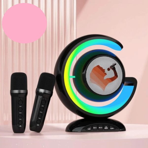Set Karaoke Cu Boxa Wireless si 2 Microfoane, Lumina LED RGB, YS110