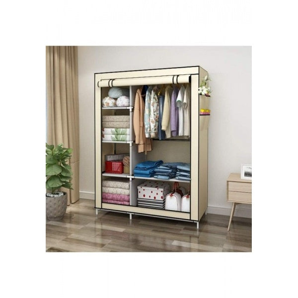 Lichidare de Stoc ! Dulap de Haine Din Panza cu Schelet Metalic, Inchidere cu Fermoar Vertical, Cadrul Stabil 105 x 45 x 175 cm