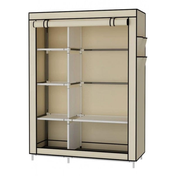 Lichidare de Stoc ! Dulap de Haine Din Panza cu Schelet Metalic, Inchidere cu Fermoar Vertical, Cadrul Stabil 105 x 45 x 175 cm